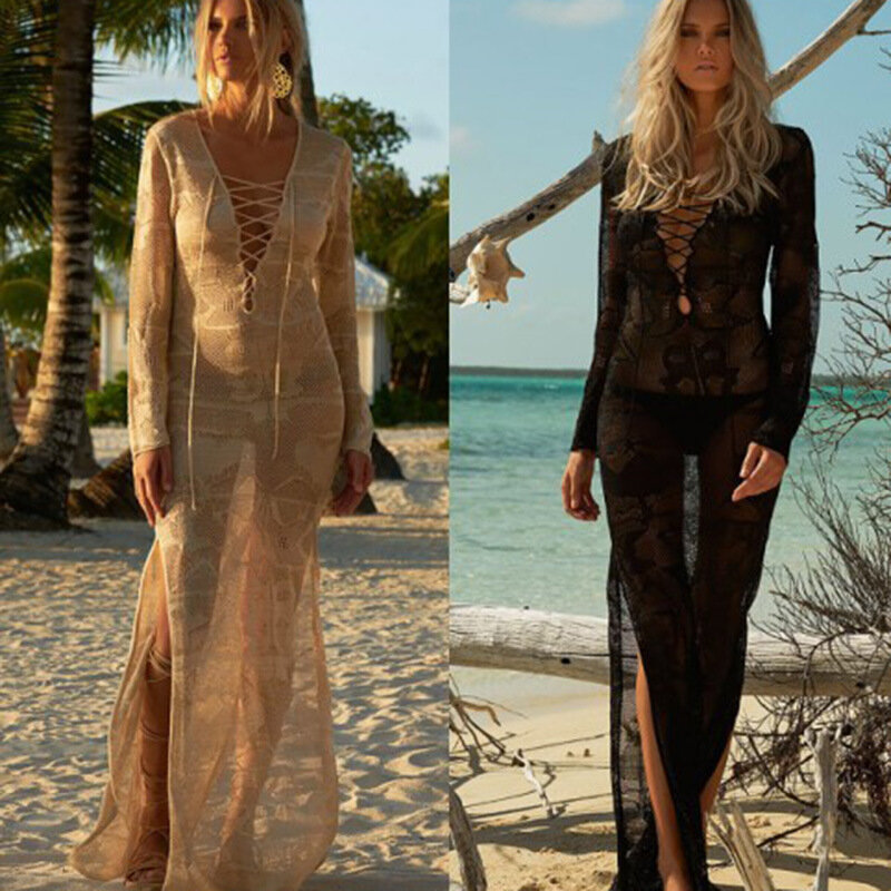 Новая Длинная вязаная юбка для отдыха пляжное платье свободного покроя для женщин
