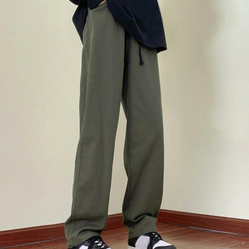 남성용 인체공학적 캐주얼 바지, 일본 스타일 탄성 드로스트링 카고 바지, 주머니가 있는 두꺼운 헐렁한 작업, 대형