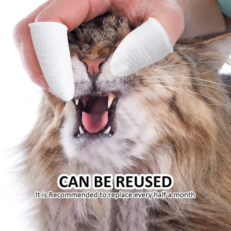 12/2 buah sikat jari hewan peliharaan dua jari, menghilangkan Tartar Cochlear bersih untuk sikat gigi anjing kucing perawatan mulut penutup jari perawatan hewan peliharaan