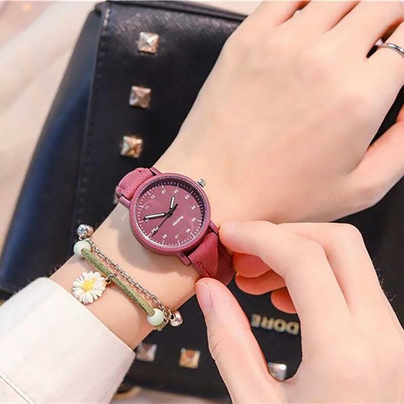 Quartz Watch Round Dial Quartz Movement High Precise Women Watch Decorative Simple Style Girls Wristwatch Quartz Watch For Women