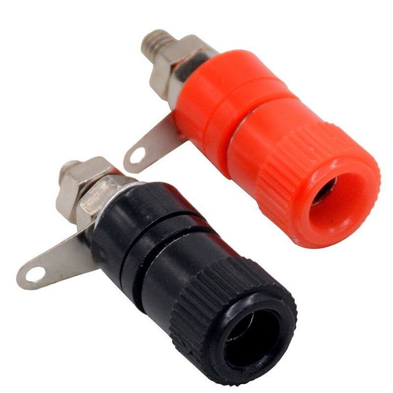 High Quality 1 pair (RED + BLACK) Amplifier Terminal Binding Post Banana Plug Jack Panel mount connector