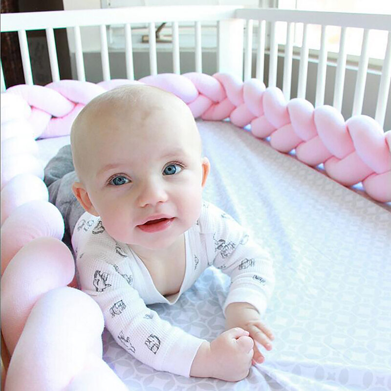 1.5M Handmade Woven Bed Surround Extra Thick Crib Long Fried Dough Twists Edge Anti Collision Strip Protector