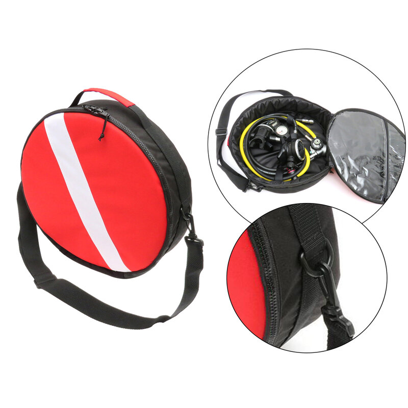 Round Scuba Diving Regulator Bag Diving Padded Round Zipper with Handle Regulator Gear Organizer Portable Nylon Storage Bag