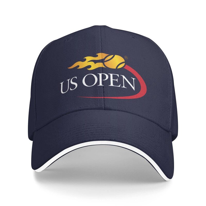 Unisex US Open Boné de beisebol, sanduíche, ajustável, azul marinho, clássico, tênis, pai chapéu