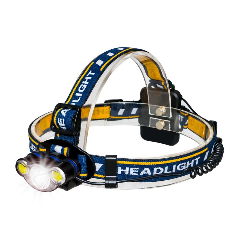 UltraFire K03 LED-Stirnlampe, 7 Modi, hohe Lumen, helle Stirnlampe mit 3 LED-Scheinwerfern, IPX4 wasserdichte Kopf-Taschenlampe, Camping-Licht