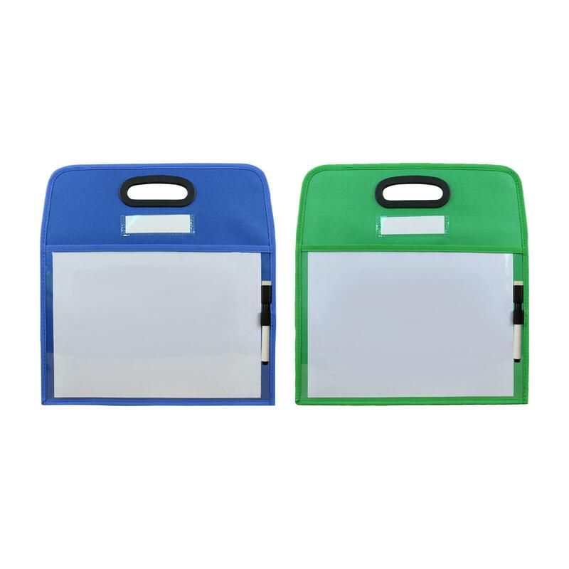 Reutilizáveis Clear Dry Erase Pockets, Aula Suprimentos com Marcador Titular, Folhas para Grupo Atividade Classroom Ensino