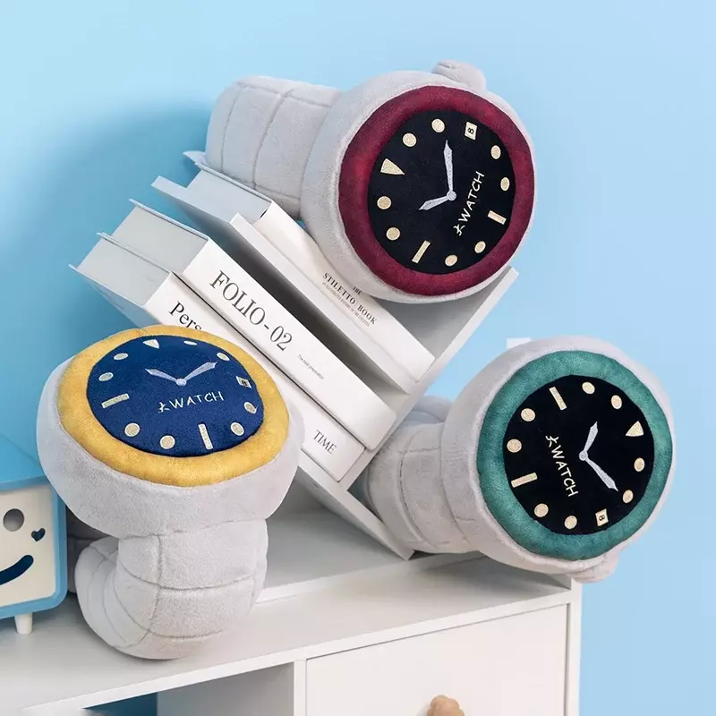 Zabawny zegarek pluszowa poduszka kołdra symulacyjna poduszka wypchane pluszowe zabawkowa Sofa dekoracja samochodu świetna kreatywny prezent urodzinowy