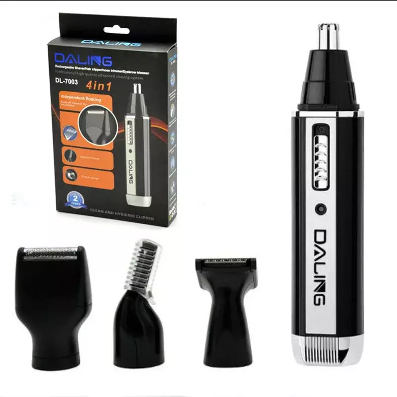DL-7003-Afeitadora eléctrica 4 en 1, afeitadora recargable para orejas y nariz, afeitadora para Barba, cara y cejas