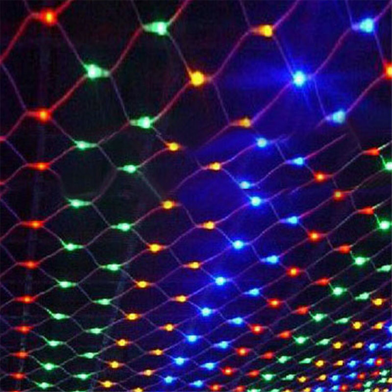 LED Net Mesh Fairy String Light, guirlanda, cortina de janela, Natal, festa de casamento, feriado, 220V, 110V, 1.5x1.5m, 3x 2m