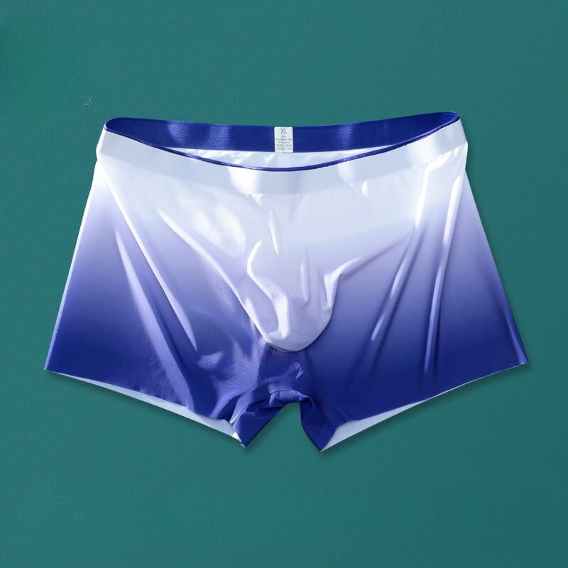 กางเกงในผู้ชายแบบไม่มีรอยต่อกางเกง5D นูนแห้งเร็วกางเกงชั้นในไล่ระดับสีระบายอากาศได้ชุดชั้นในแบบบางซีทรู