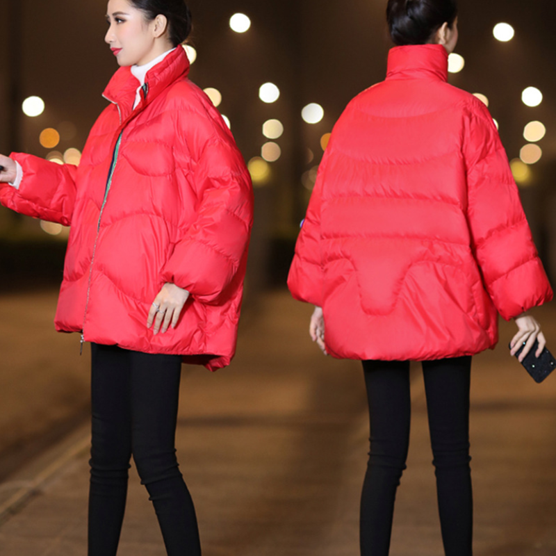 새로운 스타일 화이트 덕 다운 패션 재킷, 올 매치 루즈핏 파카 코튼 코트, 한국 패션, 2023 겨울