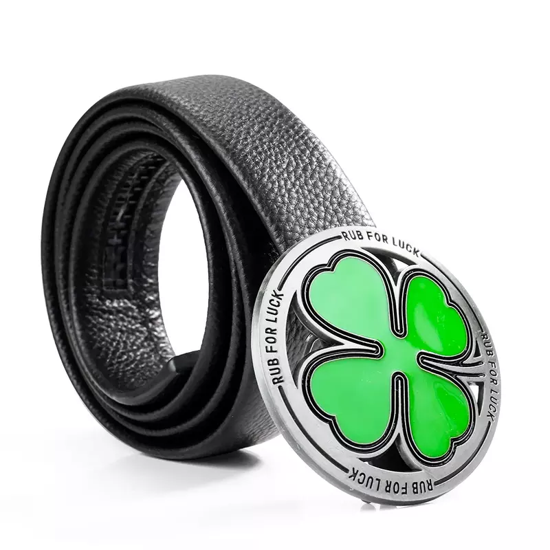 Round Lucky Four-leaf Clover Belt Buckles Casual Westside Cowboy Waistband Alloy Buckle Men's Jeans DIY Accessories