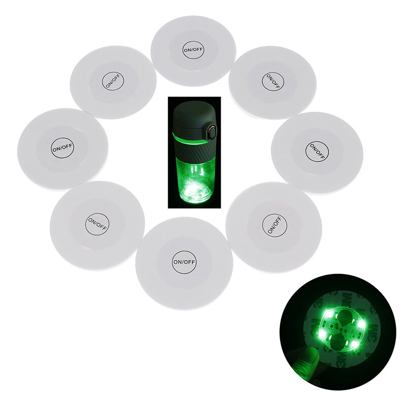6LED Stiker Lampu Botol Cahaya Coaster Lampu Super Terang untuk KTV Bar Cangkir Minuman Natal Pernikahan Tahun Baru