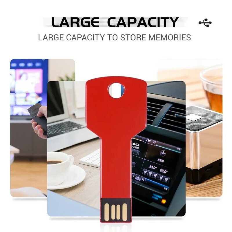 Jaster แฟลชไดร์ฟ USB กุญแจโลหะขนาด128GB หน่วยความจำโลโก้ที่กำหนดเองได้ฟรี64GB เพนไดรฟ์สีสันสดใส32GB ฟรีพวงกุญแจ pendrive 16GB