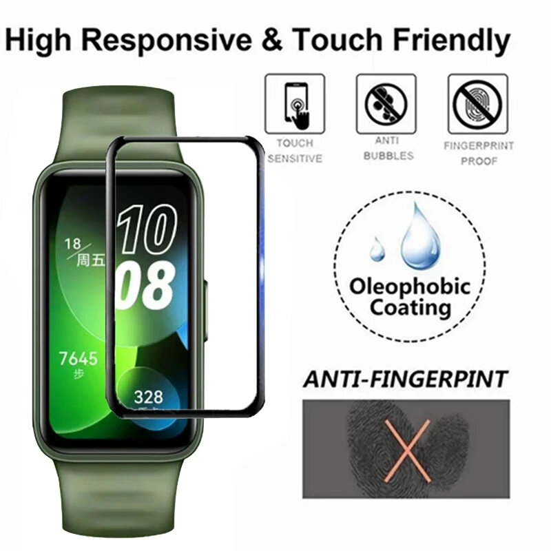1-3PCS Protective Film For Huawei Band 9 8 Screen Protector HD Curved Soft Film Anti-scratch Cover for Huawei Band 8 9 Not Glass