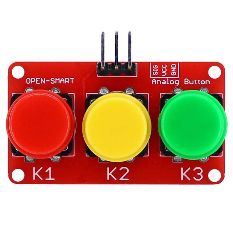 10 pces 3 canal colorido grande chave analógico botão sensor módulo compatível para arduino open-smart