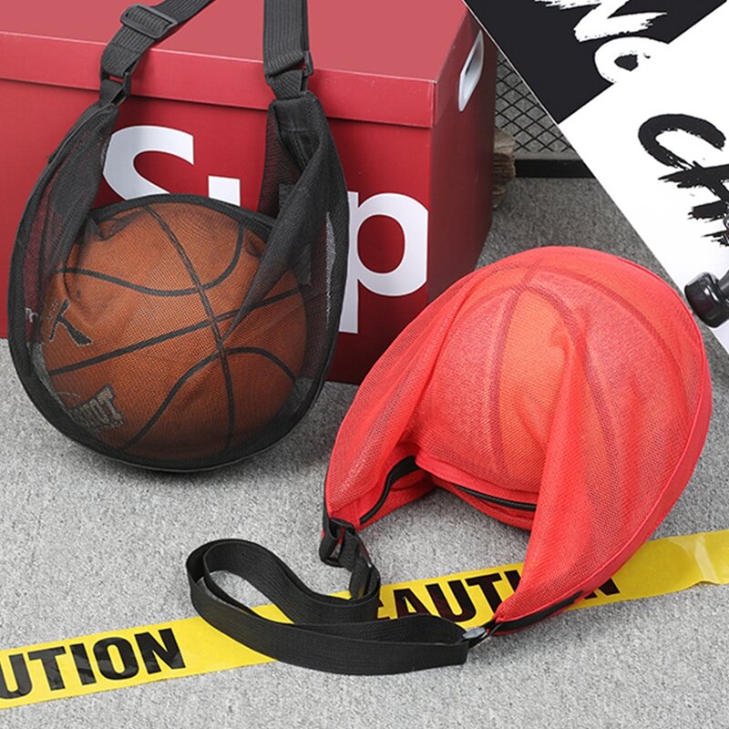 Borsa a tracolla in rete regolabile zaino portatile per riporre il calcio basket all'aperto pallavolo borse multifunzionali per la conservazione della palla