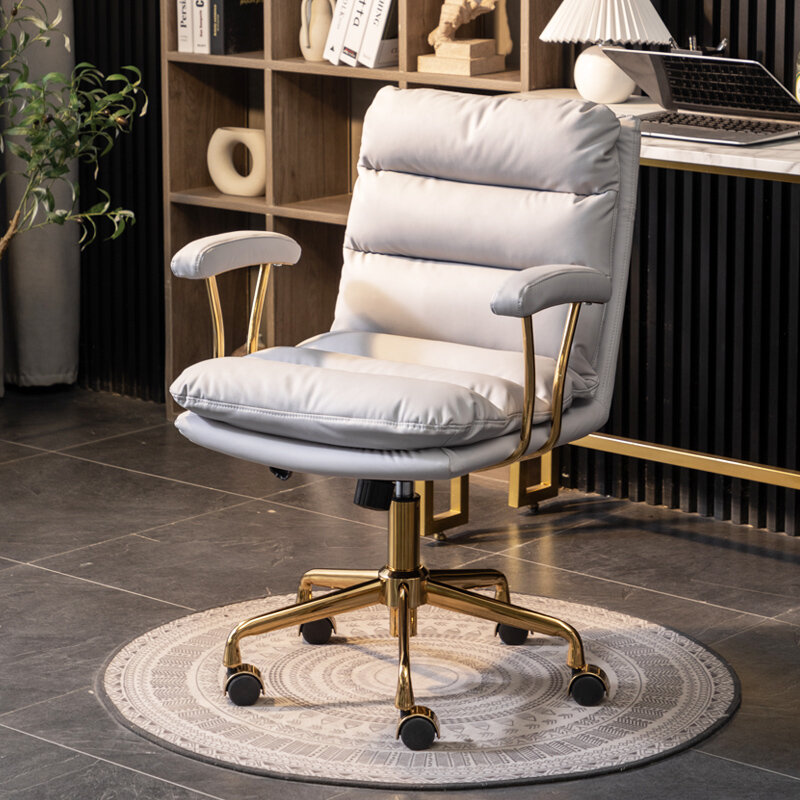 Компьютерное кресло с подъемом, мягкий поворотный стул для дома и офиса, Скандинавская мебель, эргономичные кресла со спинкой, стул для спальни