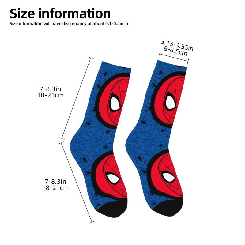 Kaus kaki pria Logo kepala Spider-Man uniseks kaus kaki Crew keren musim semi musim panas musim gugur musim dingin