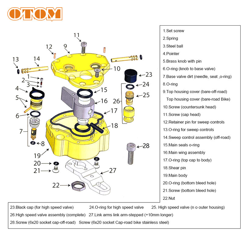 OTOM-Amortisseur de direction de sécurité inversé pour moto, stabilisateur réglable, support rapide pour HONDA, aluminium, directionnel