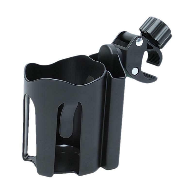 Adjustable Stroller Cup Holder 360 Rotation Adjustable Phone Mount Coffee Holder Black Cup Organizer For Bicycles, Space-Saving