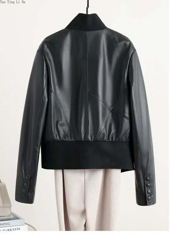 2023 Women Fashion Genuine Sheep Leather Jacket Real Sheepskin Leather Coat G6