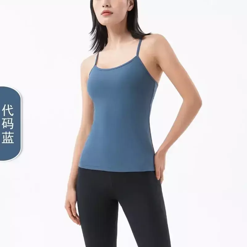 Chaleco de Yoga con almohadilla para el pecho para mujer, parte trasera Sexy en forma de Y, ejercicio elástico, versión larga de ropa de Yoga, nuevo