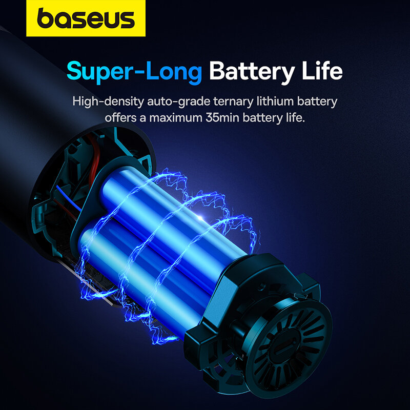 BASEUS เครื่องดูดฝุ่นในรถยนต์ไร้สาย16000PA A5ทรงพลังแบบพกพาได้เครื่องดูดฝุ่นขนาดเล็กสำหรับรถยนต์บ้านเครื่องพีซี