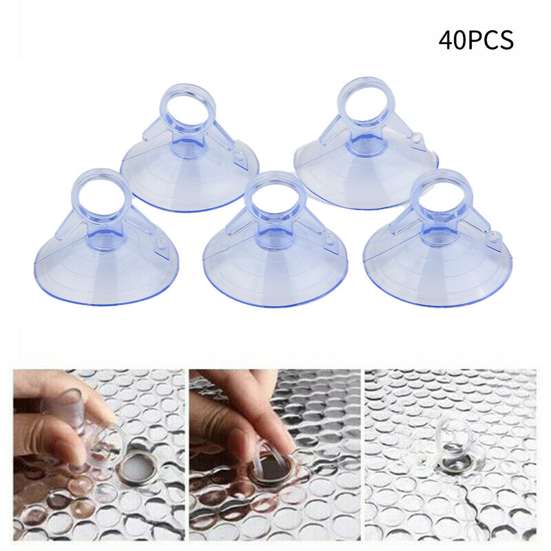 40PCS Suckers Car Sunshade Suction Cups Heavy Duty Clear Rubber Plastic Suckers PVC Suction Cup Hook 45mm