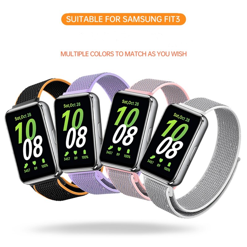 Ipanwey Nylon-Schnell verschluss armband für Samsung Galaxy Fit 3, verstellbares Armband aus weichem Nylon aus weichem Stoff für Männer und Frauen
