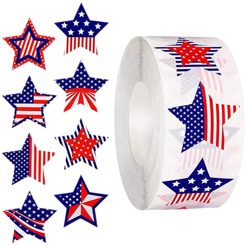 1 Roll Independence Day Labels for Cards Gift Bag Cakes Desserts