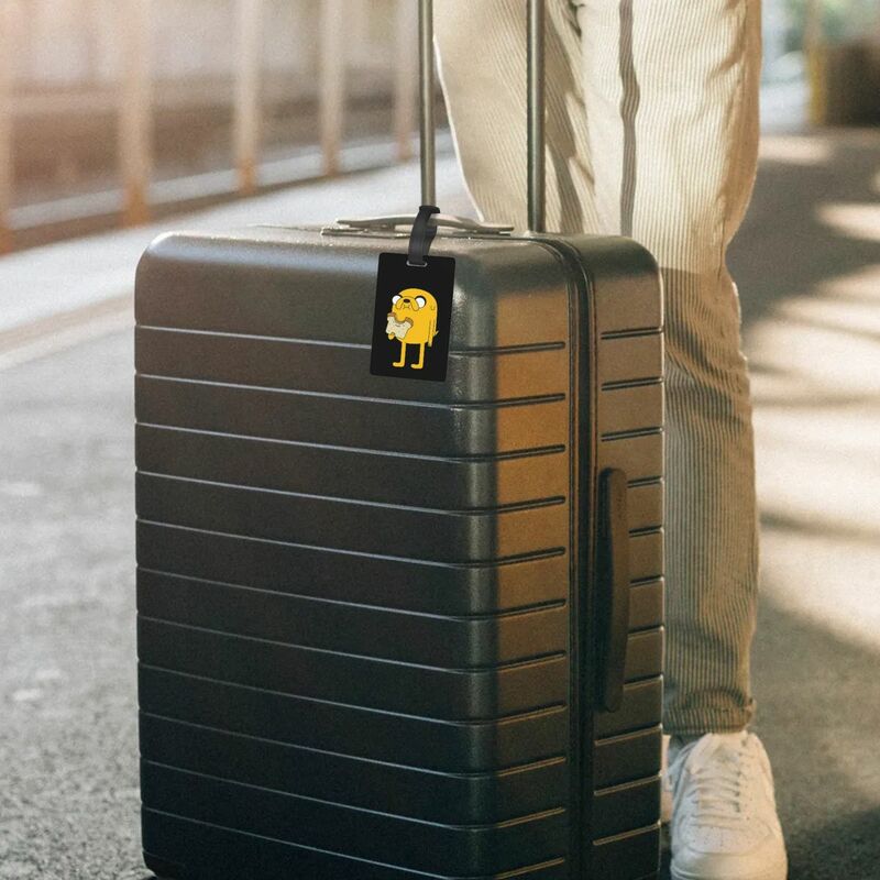 Jake-Etiquetas de equipaje sándwich, accesorios de viaje de PVC, soporte de etiqueta de viaje portátil, identificación, nombre, dirección, etiqueta de embarque de equipaje