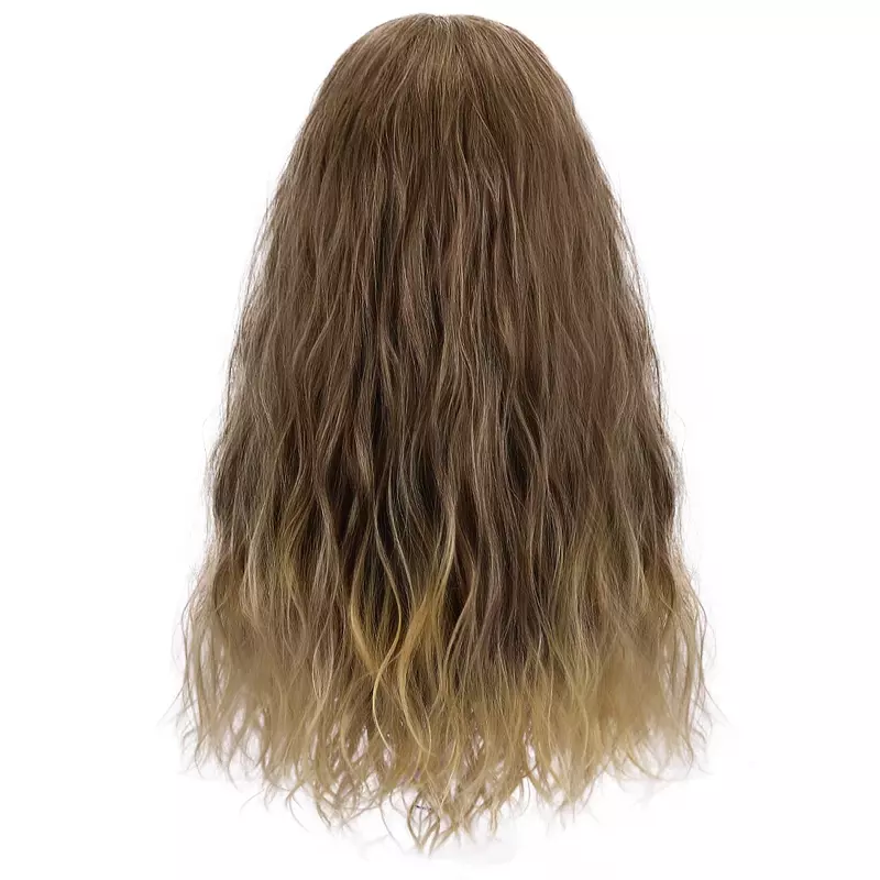 AICKER Long Wavy Synthetic Wig Beard Ombre Color Funny Halloween Theme Party Costume Pirate Cosplay Wig For Men Heat Resistant