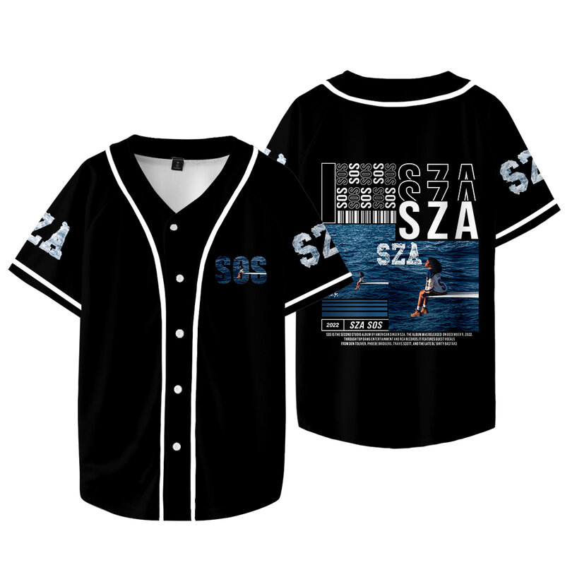 Camiseta de manga curta masculina SZA, Camiseta SOS, Merch Rapper, streetwear casual engraçado, estilo hip-hop