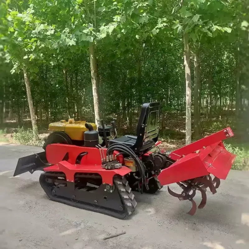 Crawler Micro Pinne Mini Traktor Land maschine Obstgarten Mini Graben fräse Multifunktions-Grubber für landwirtschaft liche Geräte