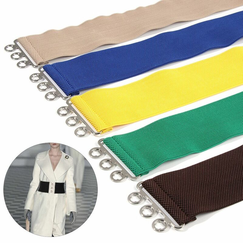 Cummerbands de robe Cinch pour femmes, ceinture élastique large, ceinture en métal, bande de taille, décontracté