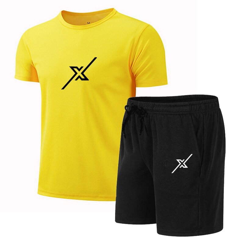 T-shirt et short à col rond pour hommes, vêtements de sport décontractés à manches courtes, imprimé populaire, mode d'été, jogging imbibé, nouveau, 2 pièces