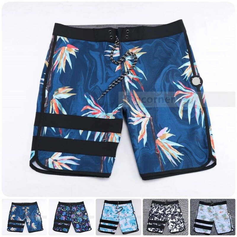 Pantalones cortos de playa para hombre, Shorts de secado rápido, impermeables, logotipo bordado, 1 bolsillos, Multicolor, A2