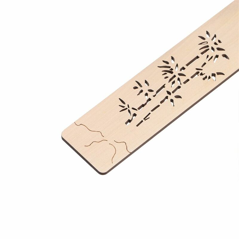 مجموعة علامات الكتب المجوفة على الطراز الصيني العتيق ، العلامات اليدوية الطبيعية ، المرجعية الخشبية المنحوتة