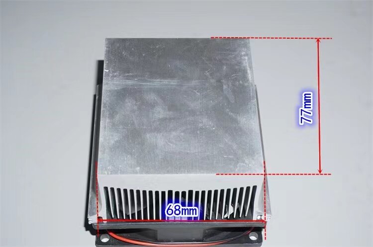 68mm * 77mm alumínio liga dissipação de calor módulo com 8CM12V calor fã DIY calor refrigeração