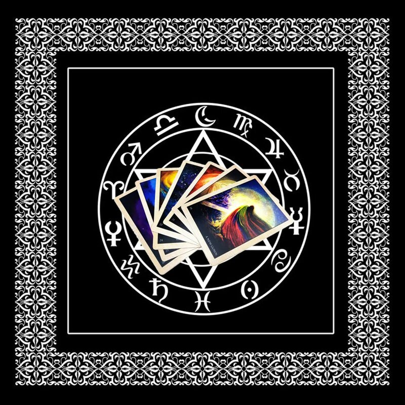 Mantel de Tarot no tejido, Parche de runa, adivinación, Altar, Tarot, cubierta de mesa para magos, juegos de mesa diarios, almohadilla de cartas, envío directo