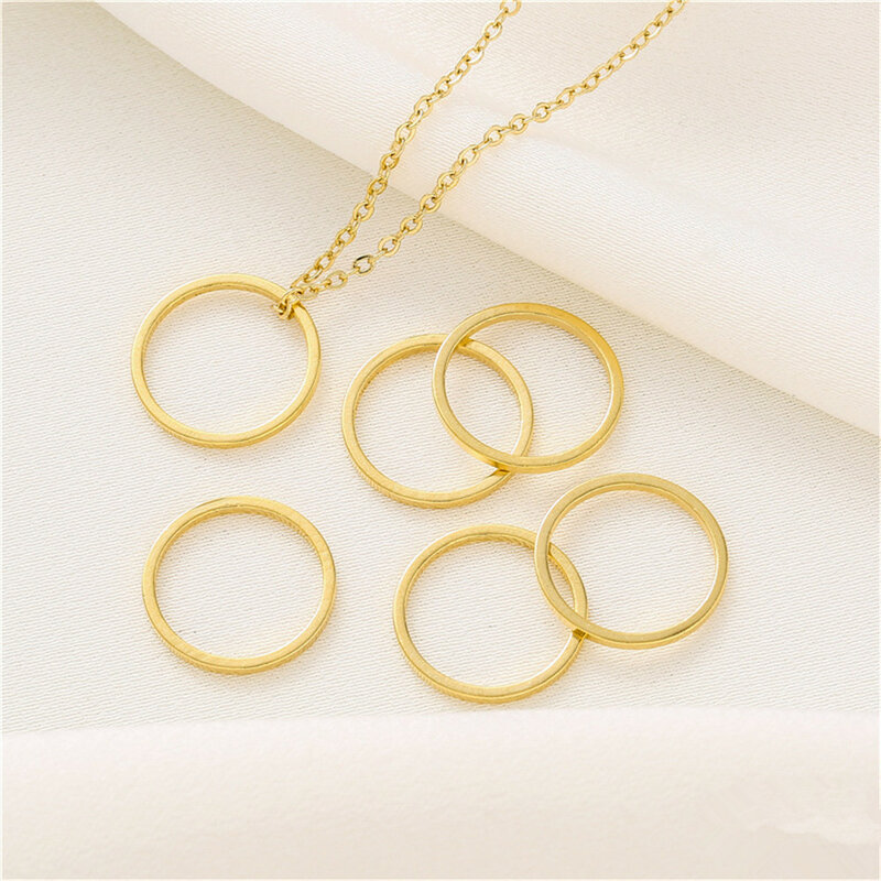 18K Goud Beklede Ronde Gesloten Ring Opknoping Ring Gesloten Ring Running Ring Diy Handgemaakte Ketting Sieraden Accessoires