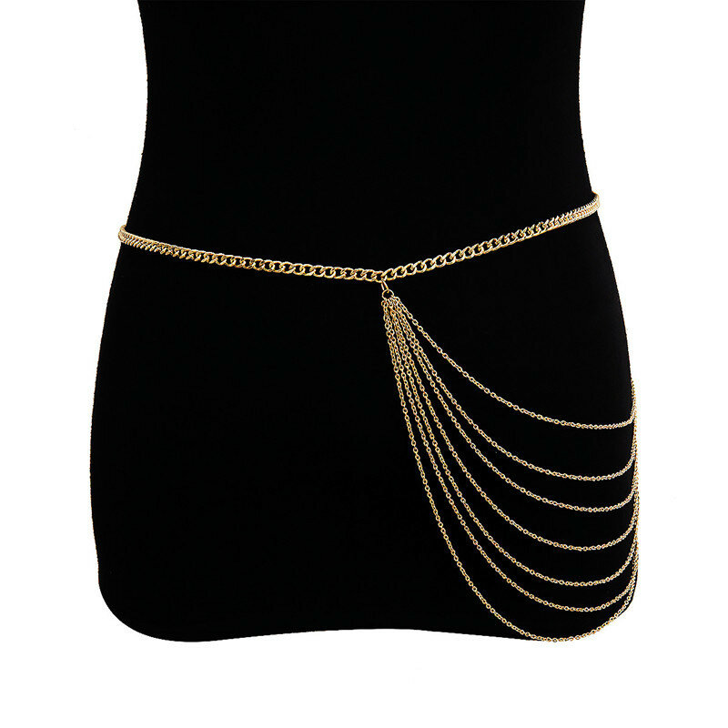 1pcs Multi Layer Waist Chain Belt For Women Hiphop Dress Jeans Belts Belly Chain Dress Body Belt Fashion Jewelry  Waist Chain