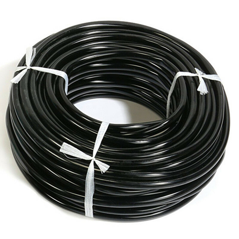 Tuyau d'arrosage noir, 20 mètres, 4/7mm, 10 pièces, connecteur en t, accessoires pour système d'irrigation de jardin, 1/4 pouces