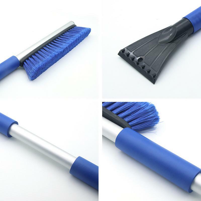 Snow Brush For Car Snow Removal For Cars 2-in-1 Nylon Brush Metal Brush Bar Snow Brush And Detachable Ice Scraper With Ergonomic
