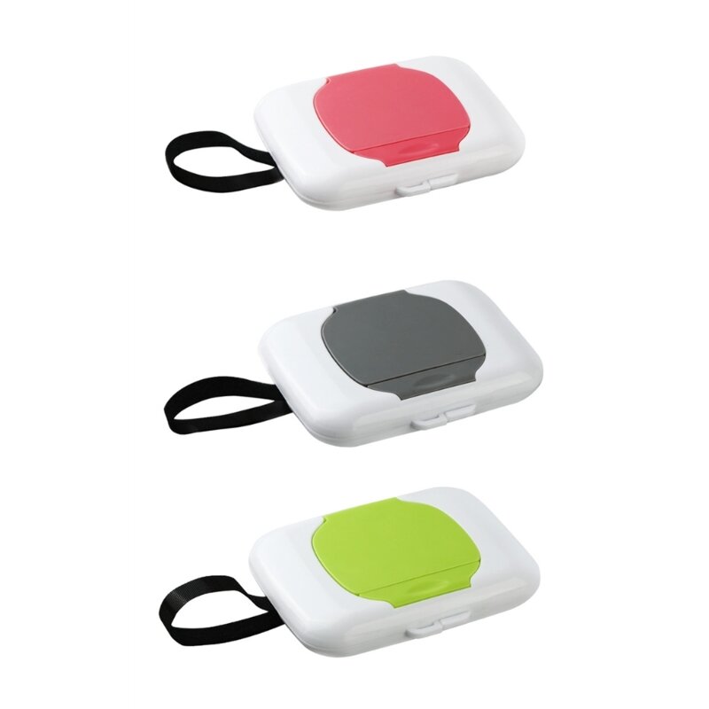 HUYU Travel Wipe Holder Reusable Wet Wipe Container Box Strollers Hanging Wipes Dispensers Refillable Wipe Case