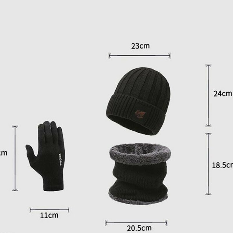 Autumn And Winter Warm Fashion Plush Neck Scarf Glove Set Thickened Cycling Ear Surround Woolen Hat