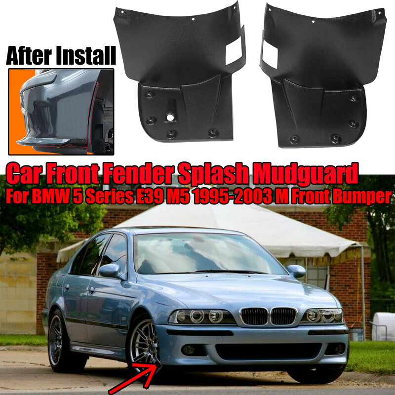 A set For 1995-2003 BMW 5 Series E39 M5 M Front Bumper Car Mudguard Splash Panel Liner Trim Fender Wheel Cover Left Right ABS
