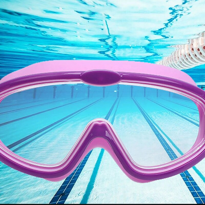 แว่นตาว่ายน้ำเด็กกันน้ำว่ายน้ำหน้ากากดำน้ำแว่นตา UV Anti หมอกน้ำกีฬาแว่นตาขนาดใหญ่กรอบสำหรับเด็กวัยรุ่น