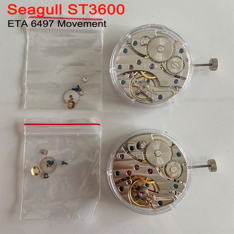 New Genuine Seagull 17 Jewels Classic Vintage Stainless Steel 6497 Movement ST3600 Mechanical Hand Winding Men's Watch Movement